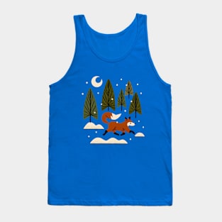 Snowy Evening Fox Tank Top